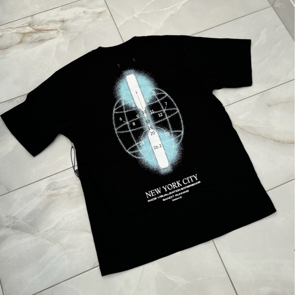 🔥 RARE Bandit Running New York Marathon '24 Race Visualization Promo Cotton Tee - Picture 2 of 8
